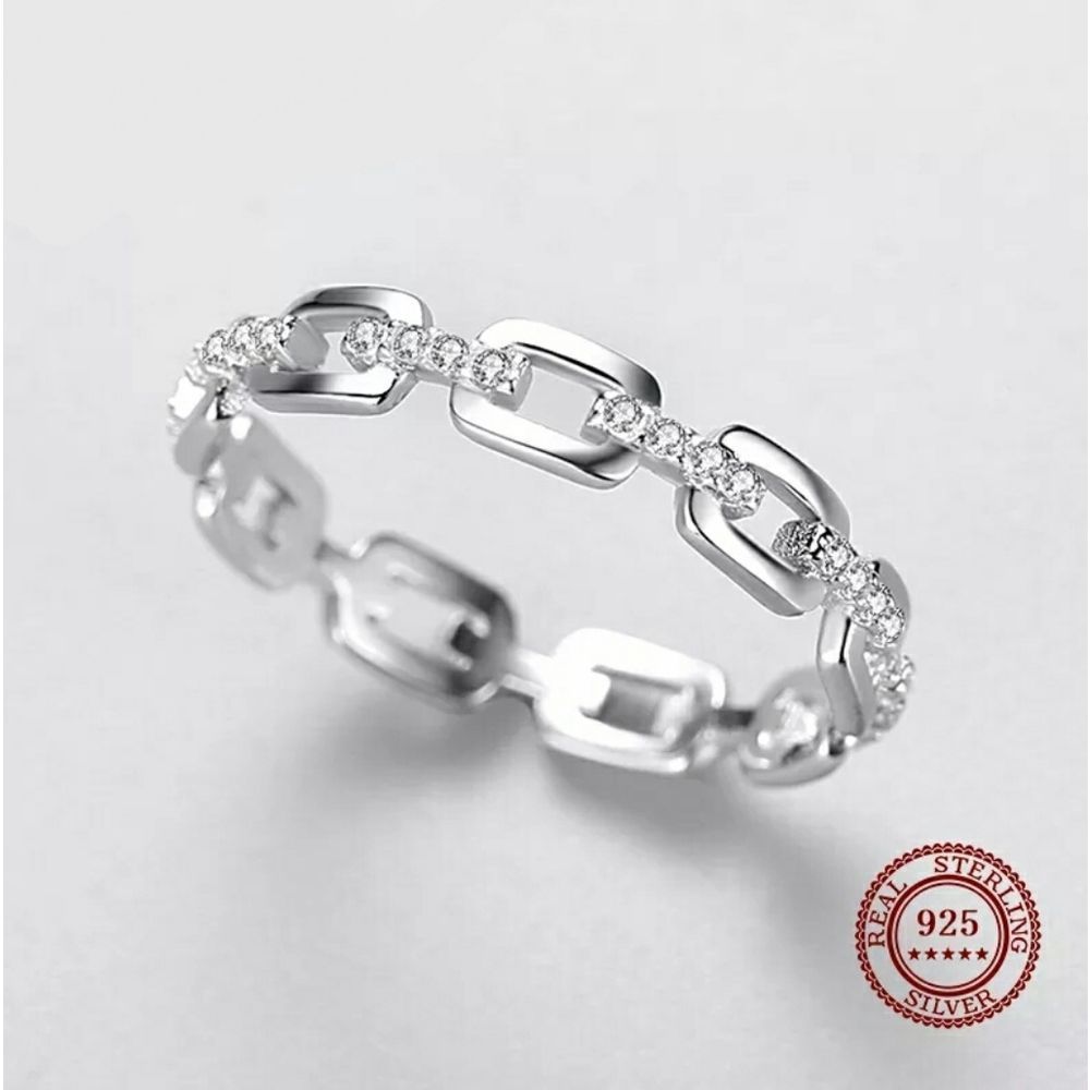 Beautiful Dainty Band in 925 SS with CZ's